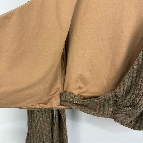 Revolve Majorelle Damien Ribbed Cropped Wrap Sweater in Mocha Brown Sz XS - Picture 9 of 12